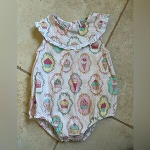 Cute Cupcake Patterned Baby Romper